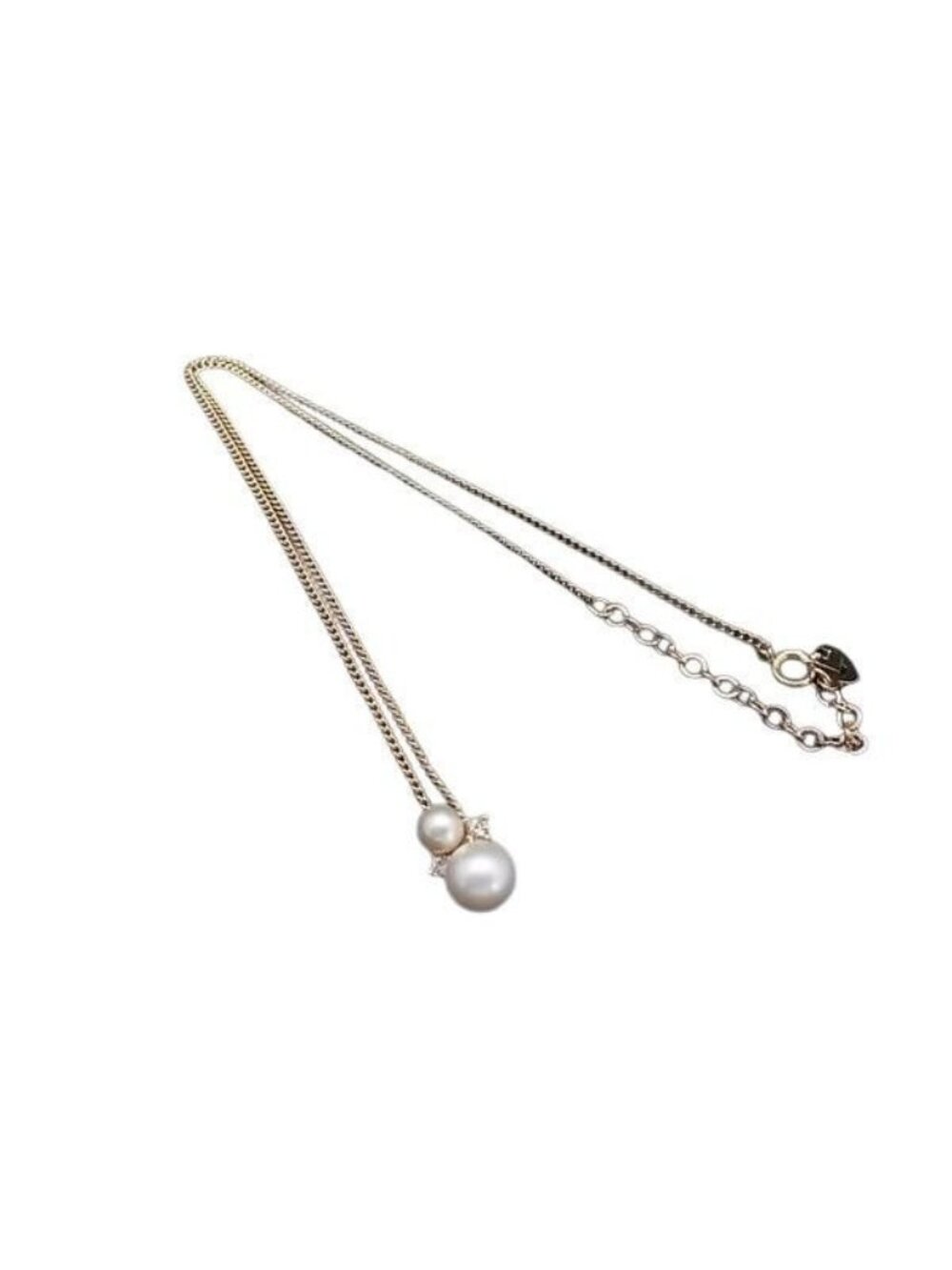 Dior Necklace Gold Metal Faux Pearl Rhinestone